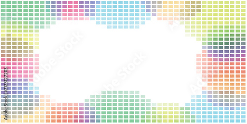 Colorful Abstract Watercolor Mosaic Square Frame Design