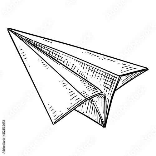 paper plane vector line art hand drawn illustration 