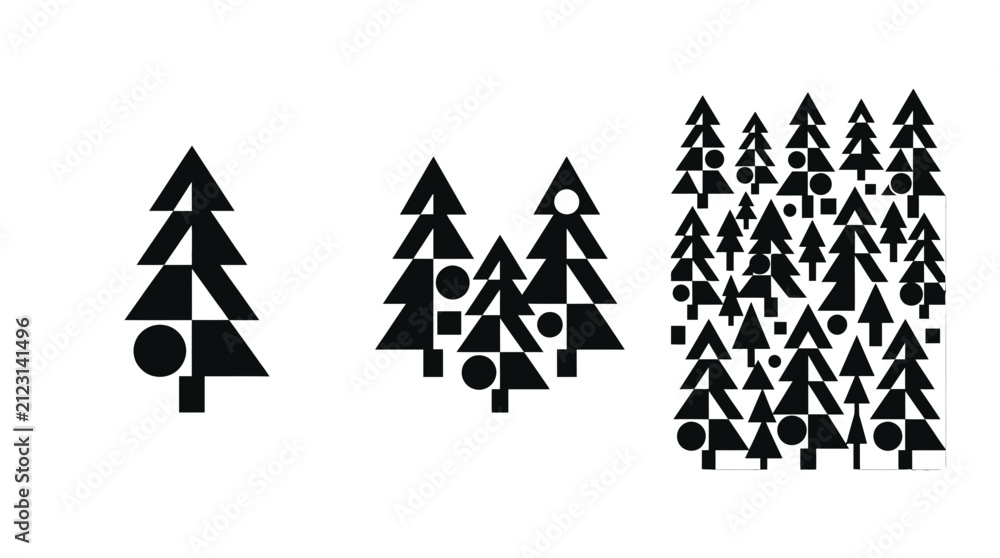 Fototapeta premium Abstract Geometric Forest Icons