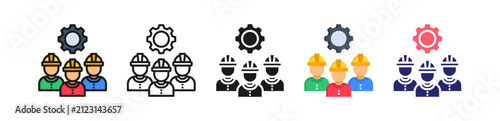 Worker Team Multiple Style Icon Set Collection. 