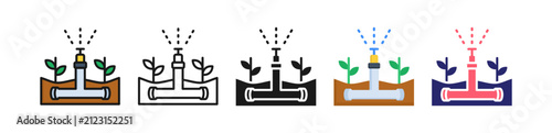 Irrigation Multiple Style Icon Set Collection. 
