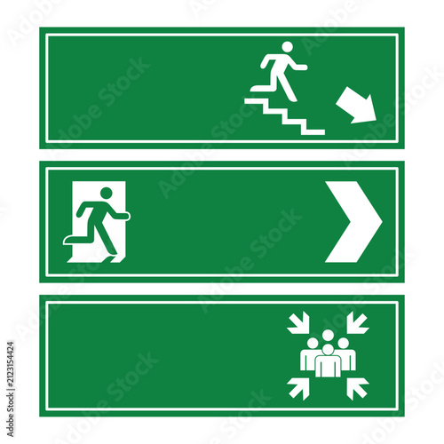 Emergency Exit Safety Signage Collection
