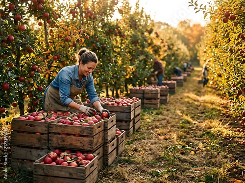 Elderly woman harvesting fresh vegetables in autumn garden.