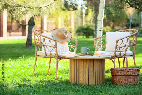 Comfortable wicker armchair...
