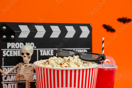Bucket of tasty popcorn, 3D...