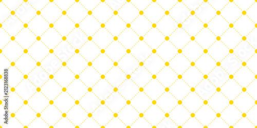 Seamless vector pattern with luxury yellow gold dotted diamond grid on a white background