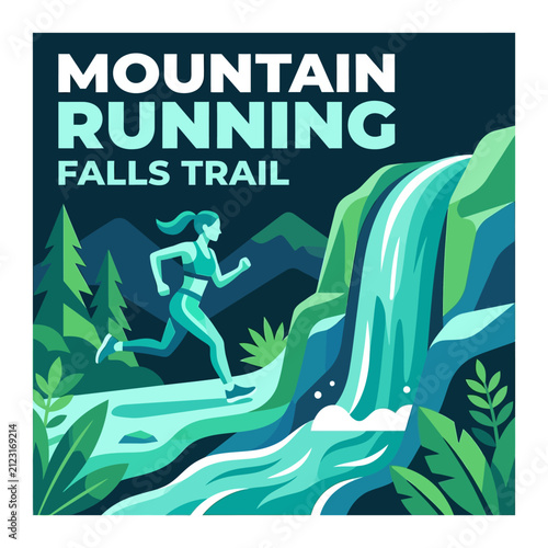 Vibrant Mountain Running Adventure Along Waterfall Trails