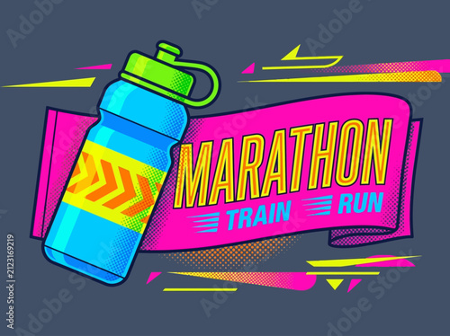 Vibrant Marathon Training Hydration Running Motivational Graphic