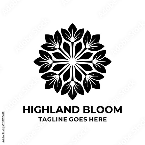 Geometric flower symbol for wellness, boutique, and botanical branding.