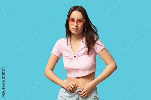 Beautiful young woman with ...