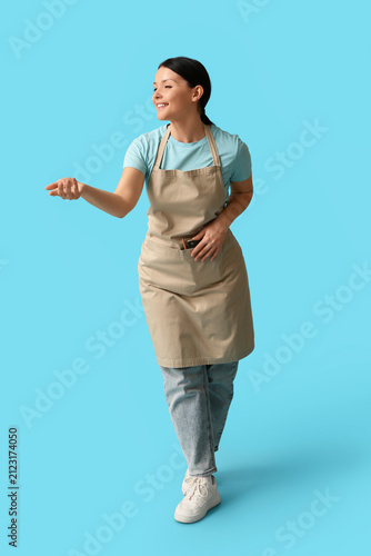 Beautiful young waitress on...