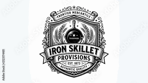 Obraz na plátně Classic Frontier Mercantile Badge Logo