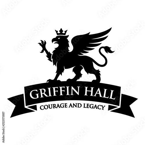 Strong mythical creature icon for legacy brands and security firms.