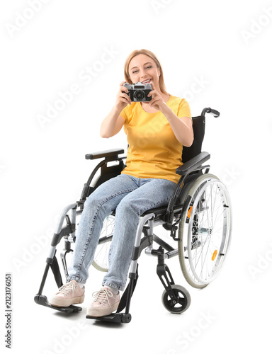 Mature woman in wheelchair ...
