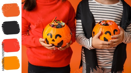 Children in halloween costu...