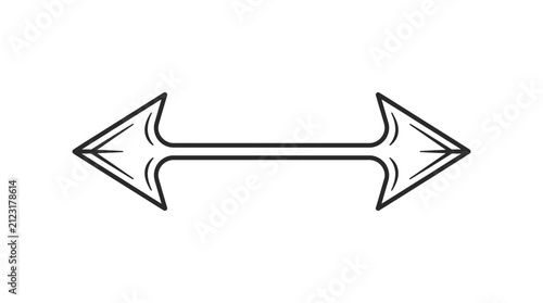 Fotografie Double ended arrow symbol for direction and navigation.