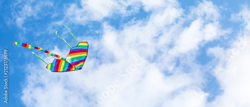 Colorful rainbow kite flyin...