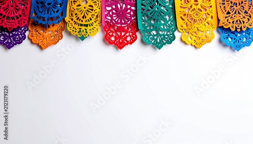 Colorful Mexican Papel Picado Banners for Traditional Fiesta Celebration
