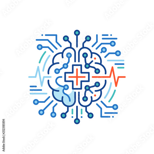 Artificial Intelligence Brain Circuit Medical Technology.