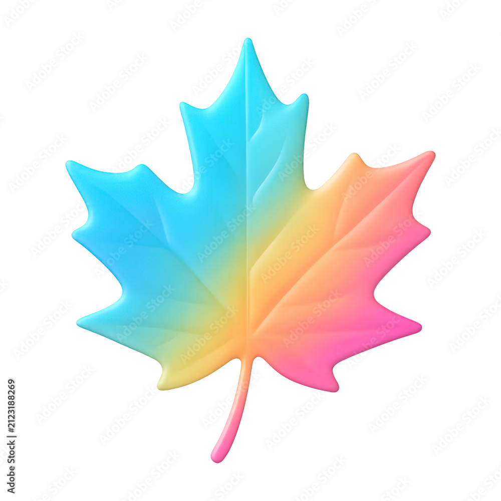 Naklejka premium PNG Colorful gradient maple leaf
