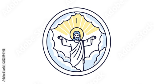 Foto Jesus Christ, Risen, Open Arms, Religious Symbol, Isolated