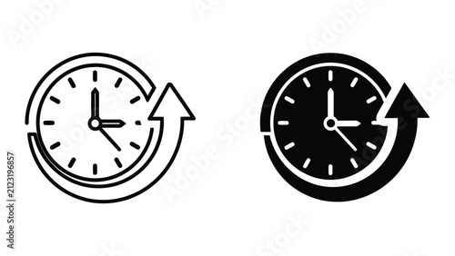 Foto Clock with arrow icon set