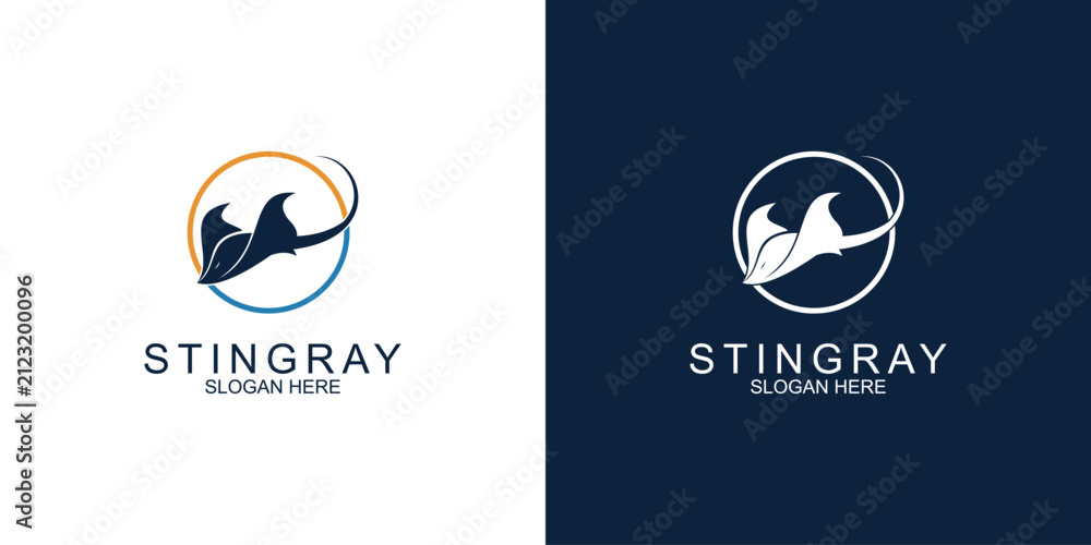 Fototapeta premium Simple stingray fish logo design with modern concept premium vector