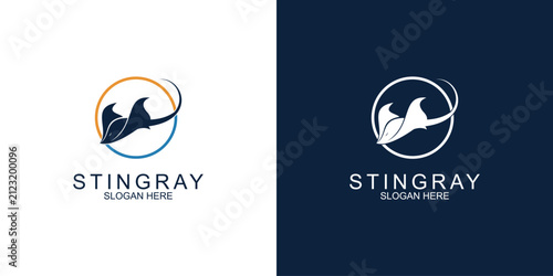 Bild auf Leinwand Simple stingray fish logo design with modern concept premium vector