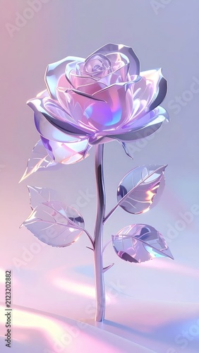 Iridescent Crystal Rose in Pastel Hues.
