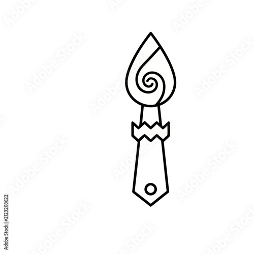 Stylized object with swirling pattern