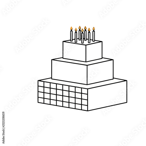Three Tier Cake with Candles
