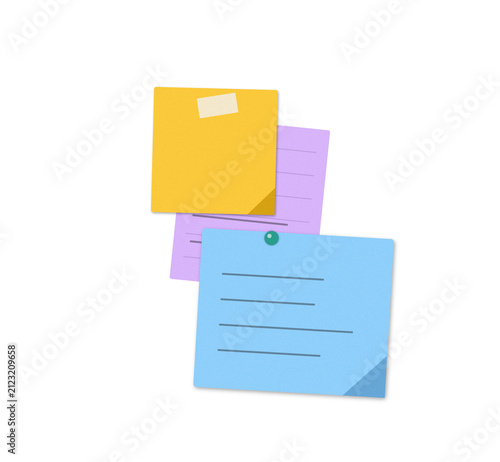 Colorful sticky notes floating in air
