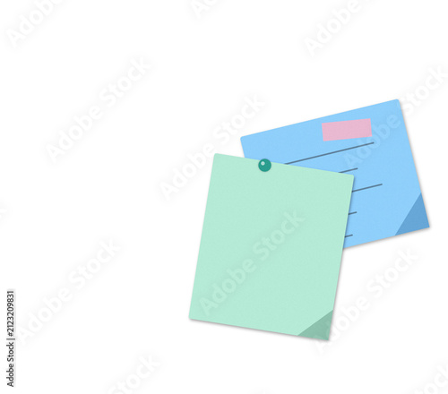 Colorful sticky notes floating in air