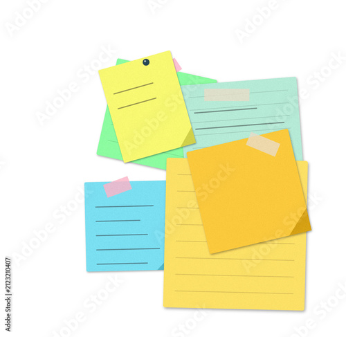 Colorful sticky notes on a flat surface