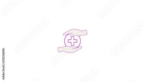 The appearance of a hand with a circle of light, a symbol used for medical health services.