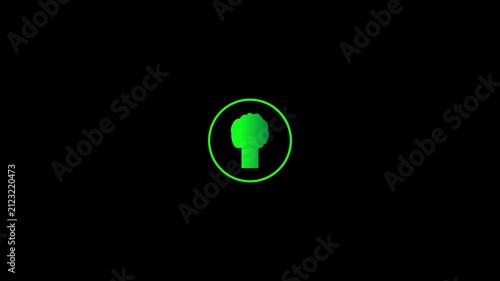 Animation of a tree-planting symbol. Tree animation for greening purposes.