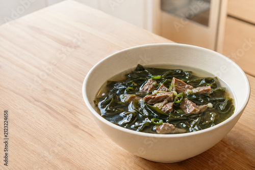 Korean Miyeokguk Beef Seaweed Soup for Birthday Meal