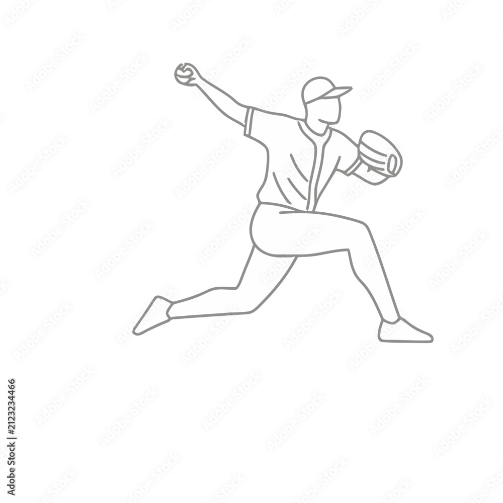 Obraz premium Baseball Pitcher in Action
