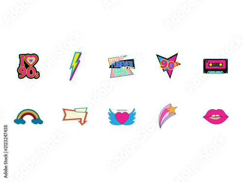 90_s Sticker Illustration