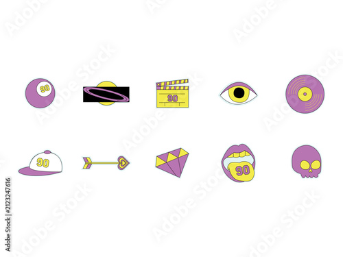 90s Sticker Illustration