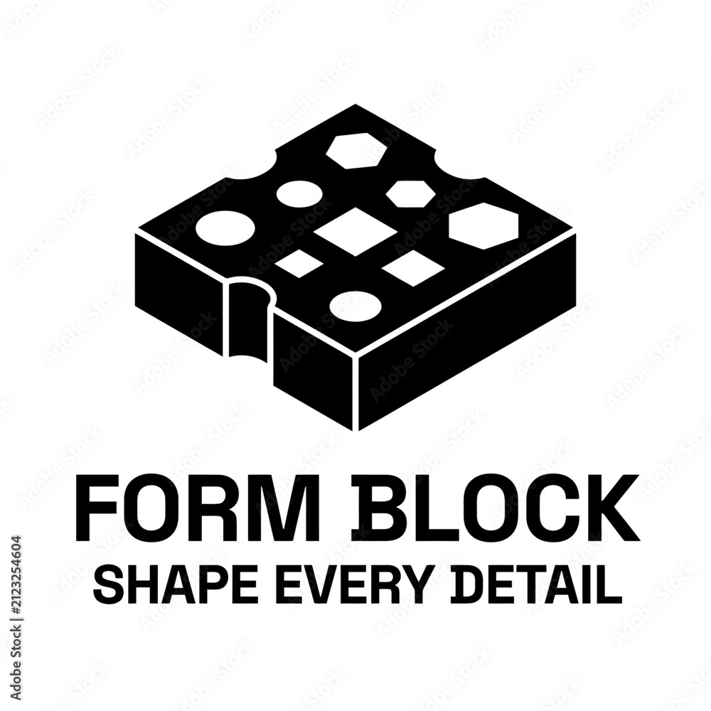 Naklejka premium 3D perspective logo of a construction brick. Ideal for toy manufacturers, architecture, and logistics brands.