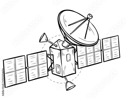 Minimalist line drawing of a shopping cart with a bag.