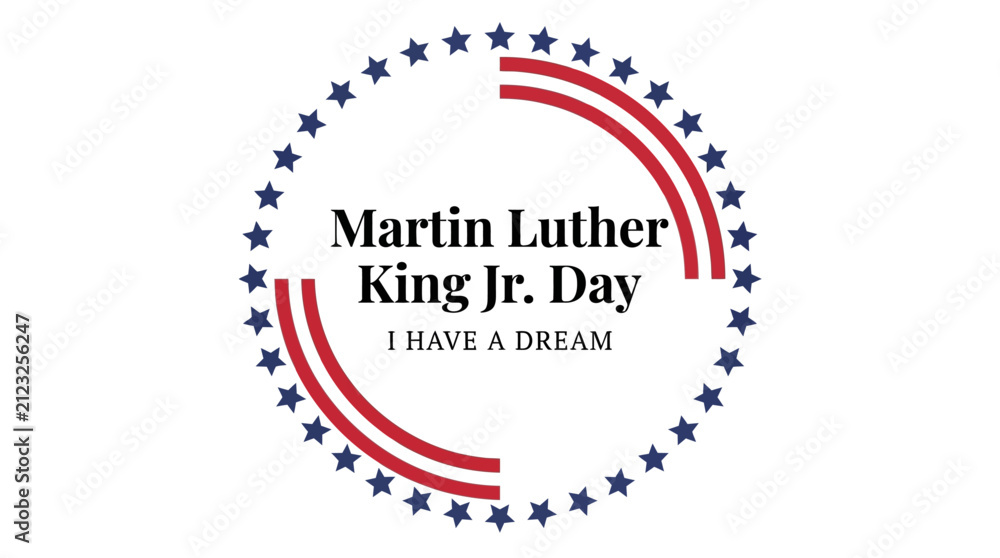 Fototapeta premium Martin Luther King Jr. Day minimalist vector emblem design