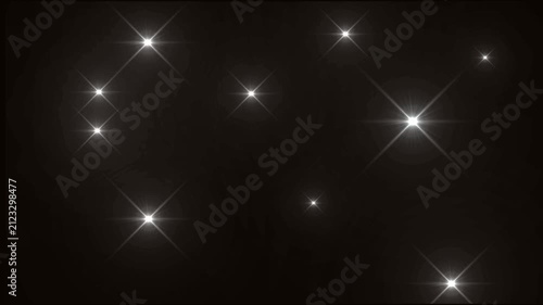 Flashing Camera Flashes and Optical Lens Flare Overlay Elements on Black Background