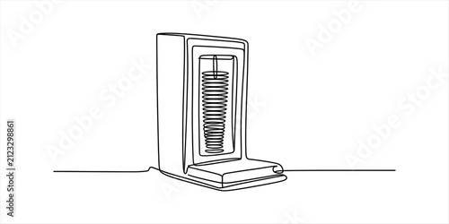 Картината върху платно Continuous single line drawing of an electric vertical food slicer machine for k