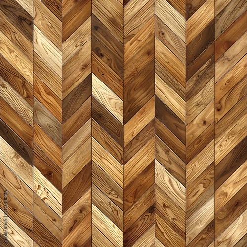 A seamless pattern of wooden planks arranged in a chevron design