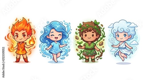 Children Exploring the Quiet Forest