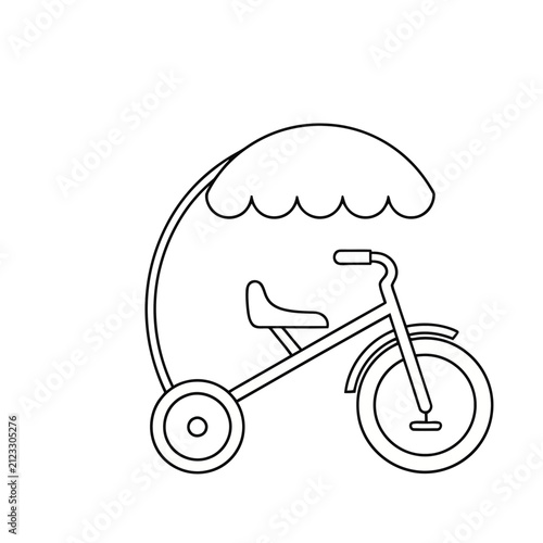 Tricycle with Canopy Outline