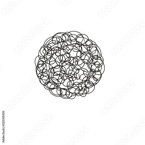 Abstract sphere of tangled lines