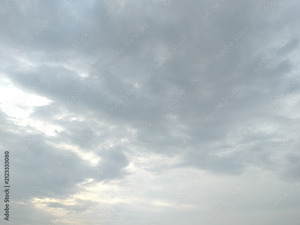 Obraz premium Soft grey clouds in a bright cloudy sky